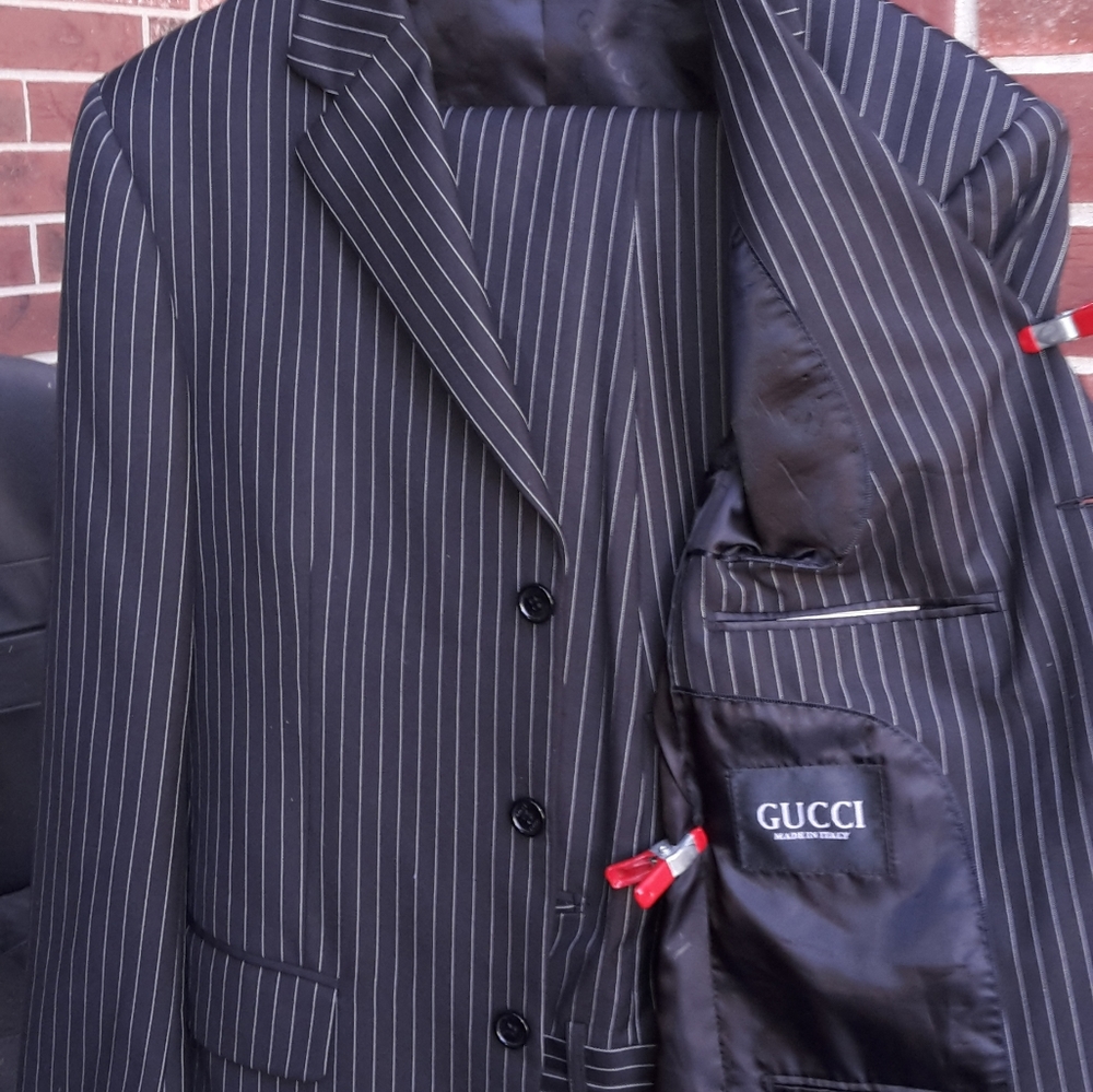 Gucci 2 piece pinstripe suit